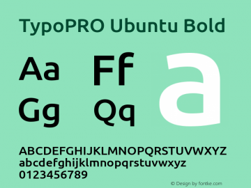 TypoPRO Ubuntu Bold Version 0.80 Font Sample