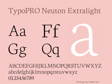 TypoPRO Neuton Extralight Version 1.4图片样张