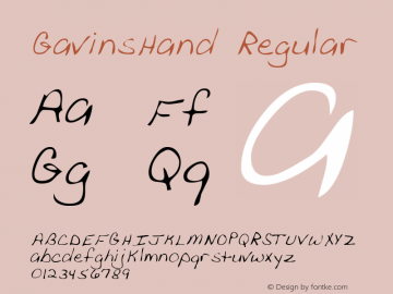 GavinsHand Regular Copyright (c)1996 Expert Software, Inc. Font Sample