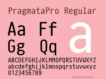 PragmataPro Regular Version 0.817 Font Sample