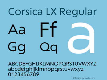 Corsica LX Regular 1.000 Font Sample