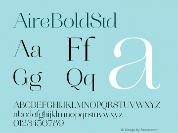 AireBoldStd ☞ Version 001.000;com.myfonts.argentina-lian-types.aire.bold-std.wfkit2.3NuX Font Sample