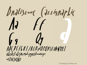 Bratislove Calligraphic Version 2.030;com.myfonts.resistenza.bratislove.wfkit2.42VV Font Sample