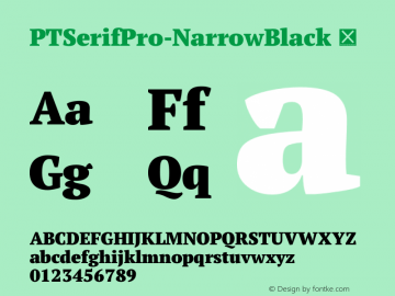 PTSerifPro-NarrowBlack ☞ Version 1.000;com.myfonts.paratype.pt-serif-pro.narrow-black.wfkit2.3AAv图片样张