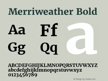 Merriweather Bold Version 1.52; ttfautohint (v图片样张