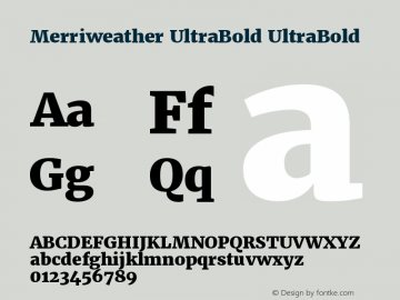 Merriweather UltraBold UltraBold Version 1.52; ttfautohint (v图片样张