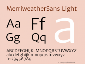 MerriweatherSans Light Version 1.003; ttfautohint (图片样张