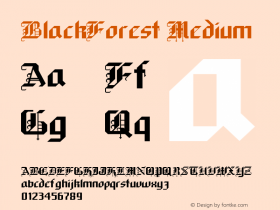 BlackForest Medium 001.001 Font Sample