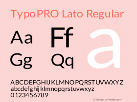 TypoPRO Lato Regular Version 1.105; Western+Polish opensource图片样张