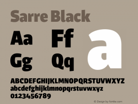 Sarre Black Version 1.000;PS 001.000;hotconv 1.0.70;makeotf.lib2.5.58329;com.myfonts.stereotypes.sarre.black.wfkit2.44FK图片样张