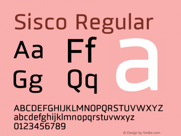 Sisco Regular Version 1.000 Font Sample