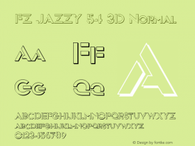FZ JAZZY 54 3D Normal 1.000 Font Sample