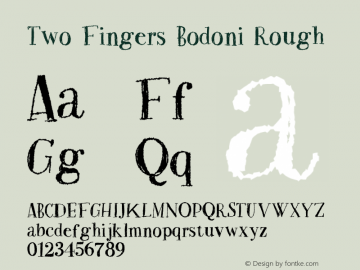Two Fingers Bodoni Rough Version 1.000;PS 001.000;hotconv 1.0.70;makeotf.lib2.5.58329;com.myfonts.resistenza.two-fingers.rough.wfkit2.46sg图片样张