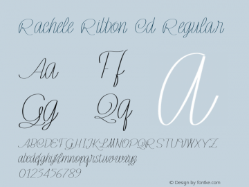 Rachele Ribbon Cd Regular Version 1.000;PS 001.000;hotconv 1.0.70;makeotf.lib2.5.58329 DEVELOPMENT图片样张
