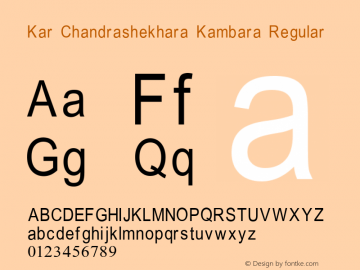 Kar Chandrashekhara Kambara Regular Version 1.000 2013 initial Beta release Font Sample