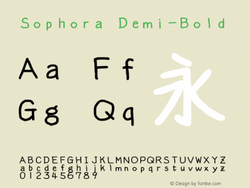 Sophora Demi-Bold Version 4.2.8 Font Sample