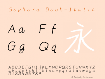 Sophora Book-Italic Version 4.2.8 Font Sample