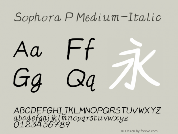 Sophora P Medium-Italic Version 4.2.8图片样张