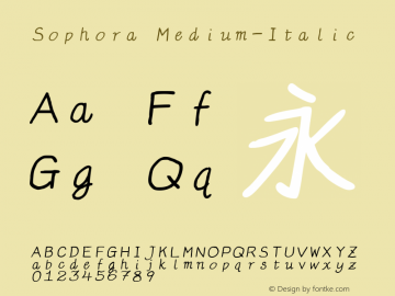 Sophora Medium-Italic Version 4.2.8 Font Sample
