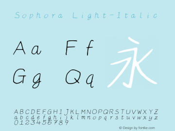 Sophora Light-Italic Version 4.2.8 Font Sample