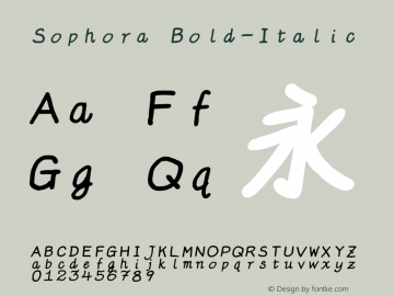 Sophora Bold-Italic Version 4.2.8 Font Sample