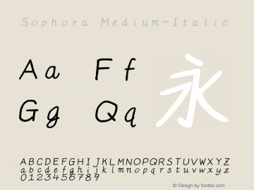 Sophora Medium-Italic Version 4.2.8 Font Sample