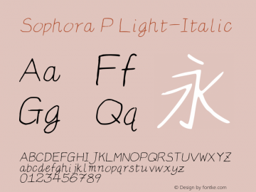 Sophora P Light-Italic Version 4.2.8图片样张