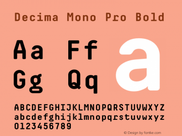 Decima Mono Pro Bold Version 001.000; Fonts for Free; vk.com/fontsforfree图片样张