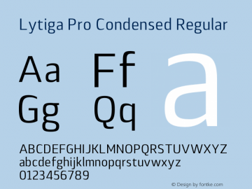 Lytiga Pro Condensed Regular Version 1.000; Fonts for Free; vk.com/fontsforfree Font Sample