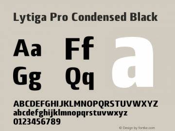 Lytiga Pro Condensed Black Version 1.000; Fonts for Free; vk.com/fontsforfree Font Sample