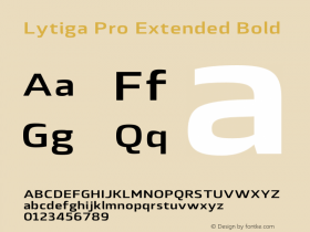 Lytiga Pro Extended Bold Version 1.000; Fonts for Free; vk.com/fontsforfree Font Sample