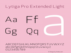 Lytiga Pro Extended Light Version 1.000; Fonts for Free; vk.com/fontsforfree Font Sample