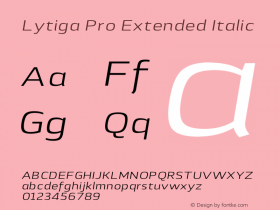 Lytiga Pro Extended Italic Version 1.000; Fonts for Free; vk.com/fontsforfree Font Sample