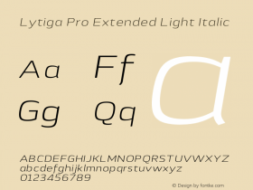 Lytiga Pro Extended Light Italic Version 1.000; Fonts for Free; vk.com/fontsforfree Font Sample