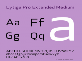 Lytiga Pro Extended Medium Version 1.000; Fonts for Free; vk.com/fontsforfree Font Sample
