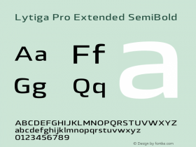 Lytiga Pro Extended SemiBold Version 1.000; Fonts for Free; vk.com/fontsforfree Font Sample