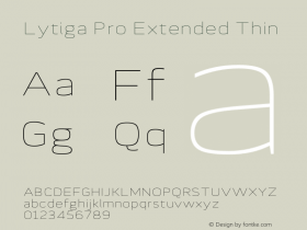 Lytiga Pro Extended Thin Version 1.000; Fonts for Free; vk.com/fontsforfree Font Sample