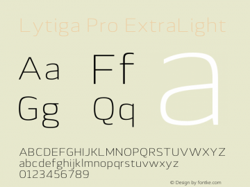 Lytiga Pro ExtraLight Version 1.000; Fonts for Free; vk.com/fontsforfree图片样张