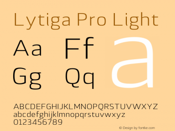 Lytiga Pro Light Version 1.000; Fonts for Free; vk.com/fontsforfree Font Sample