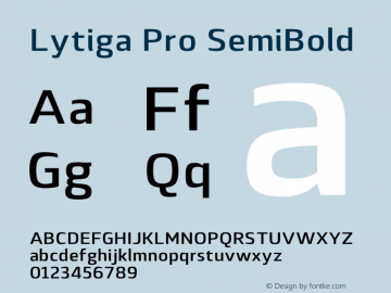 Lytiga Pro SemiBold Version 1.000; Fonts for Free; vk.com/fontsforfree Font Sample