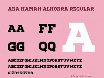 Ara Hamah AlHorra Regular Version 1.000;PS 001.000;hotconv 1.0.70;makeotf.lib2.5.58329 Font Sample