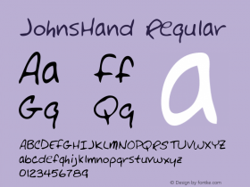 JohnsHand Regular Handwriting KeyFonts, Copyright (c)1995 SoftKey Multimedia, Inc., a subsidiary of SoftKey International, Inc.图片样张