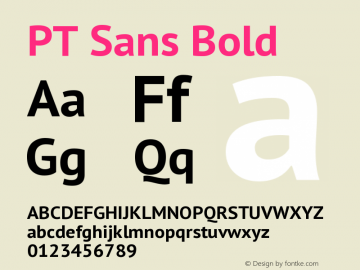 PT Sans Bold Version 1.001 Font Sample