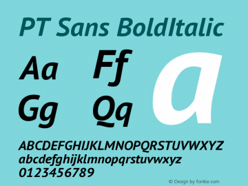 PT Sans BoldItalic Version 1.001图片样张