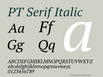 PT Serif Italic Version 1.000图片样张