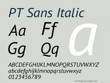 PT Sans Italic Version 1.001图片样张