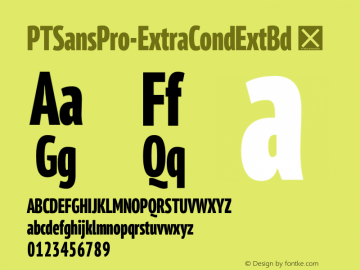 PTSansPro-ExtraCondExtBd ☞ Version 1.000;com.myfonts.paratype.pt-sans-pro.extra-condensed-extra-bold.wfkit2.3umh图片样张