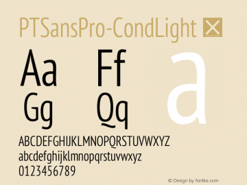 PTSansPro-CondLight ☞ Version 1.000;com.myfonts.paratype.pt-sans-pro.condensed-light.wfkit2.3ukH图片样张