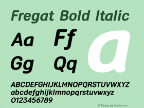 Fregat Bold Italic Version 1.000 2008 initial release Font Sample