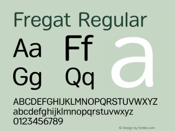 Fregat Regular Version 1.000 2008 initial release Font Sample